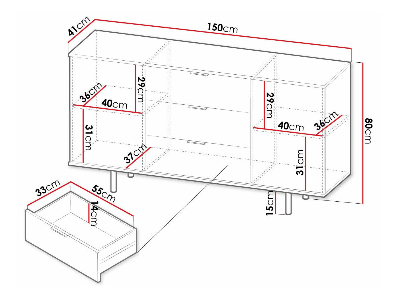 Chest of drawers Providence U101