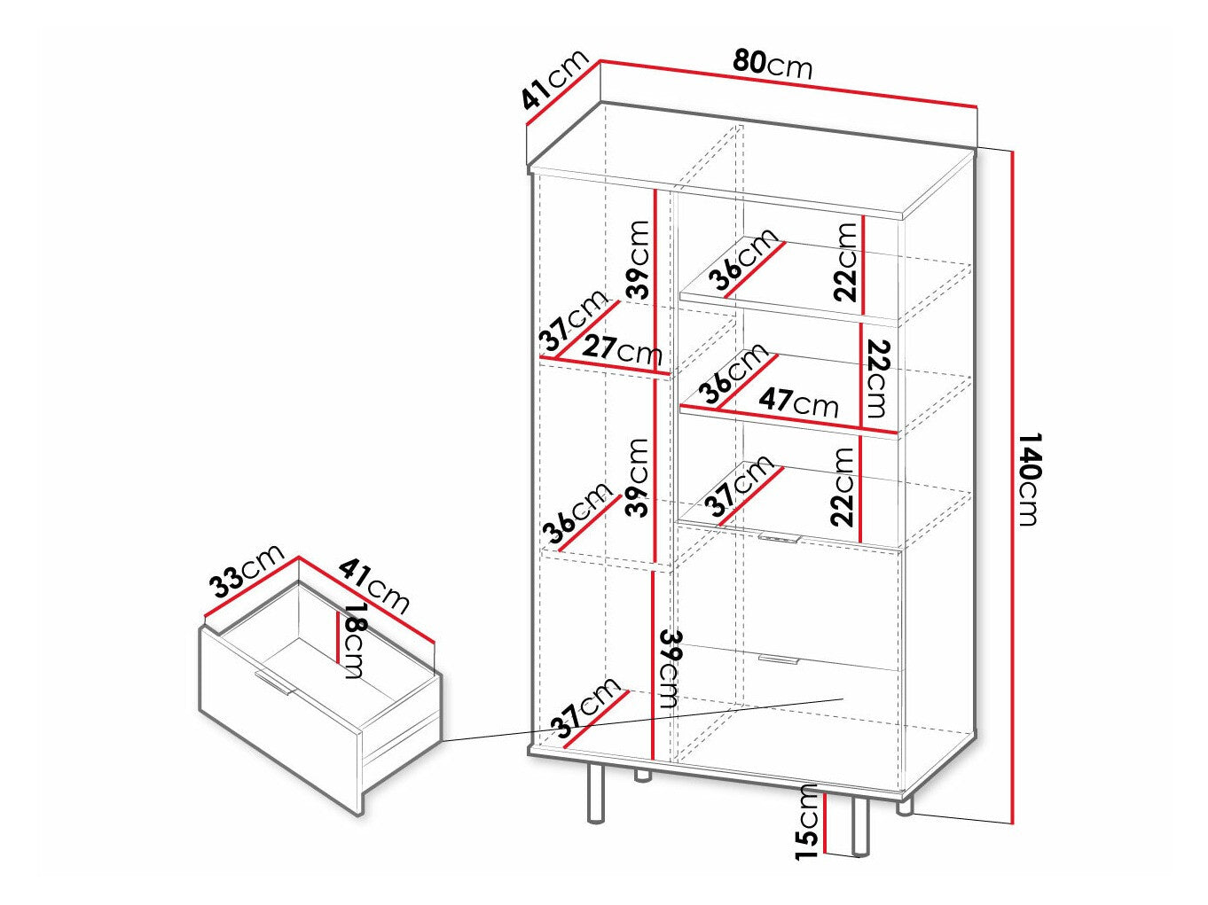 Bookcase Providence U103