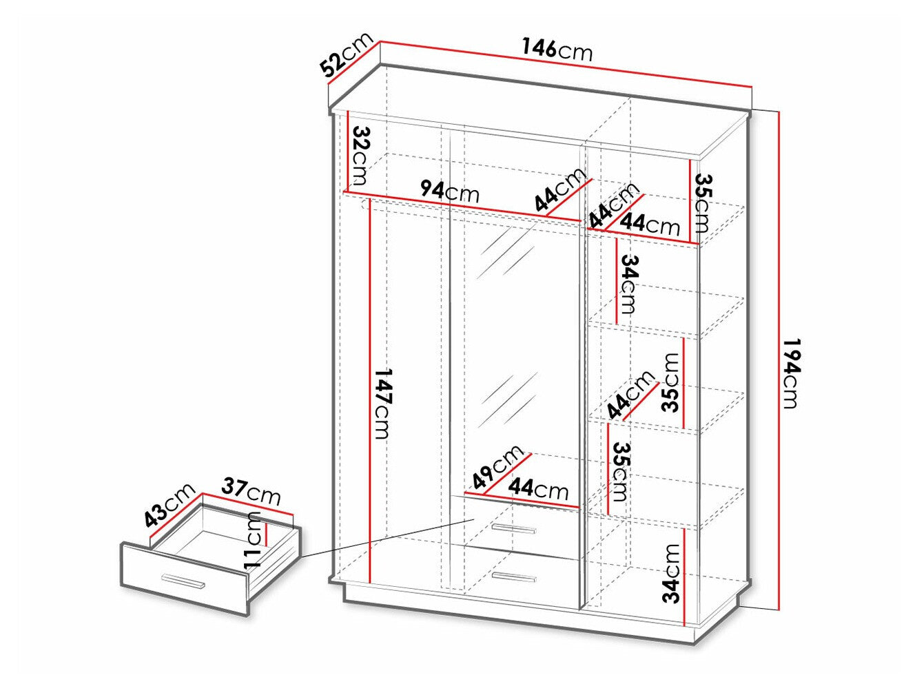 Garderobe Ogden J120