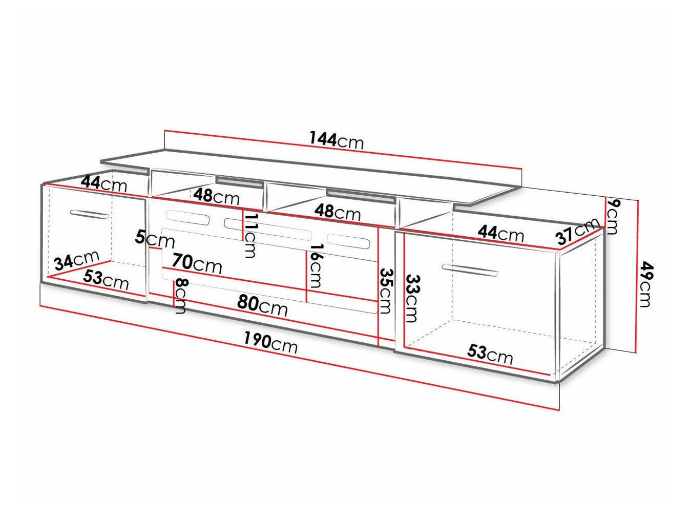 TV-bord Charlotte 155
