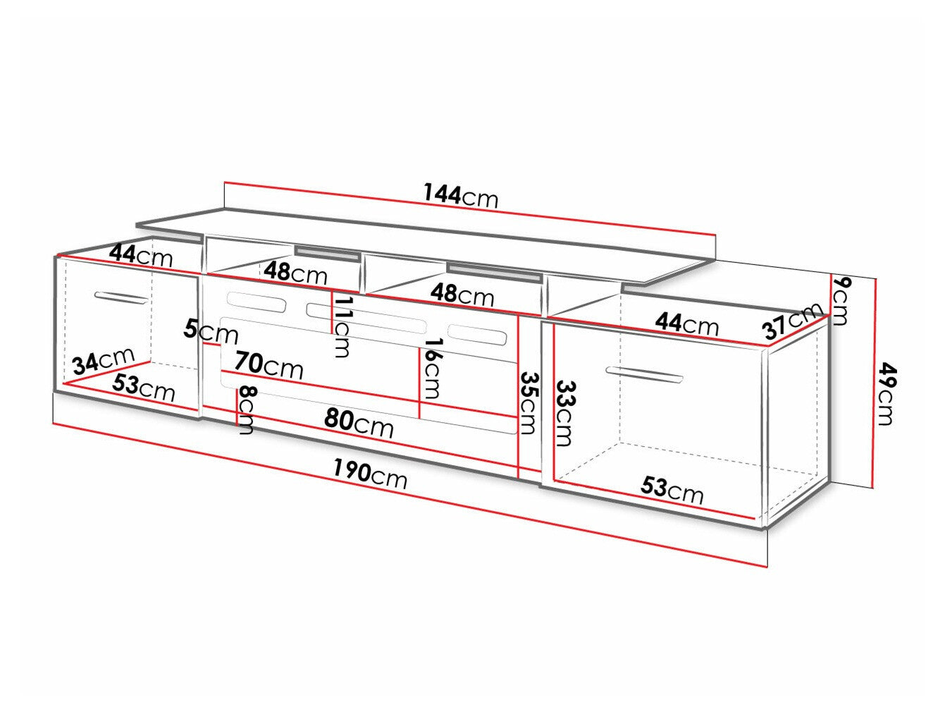 TV-bord Charlotte 155