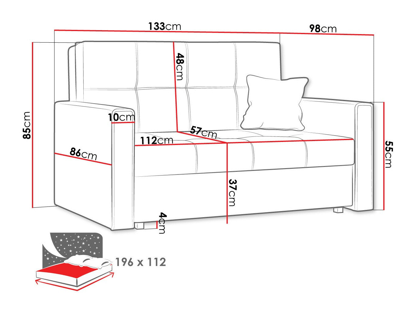 Sovesofa Columbus 105