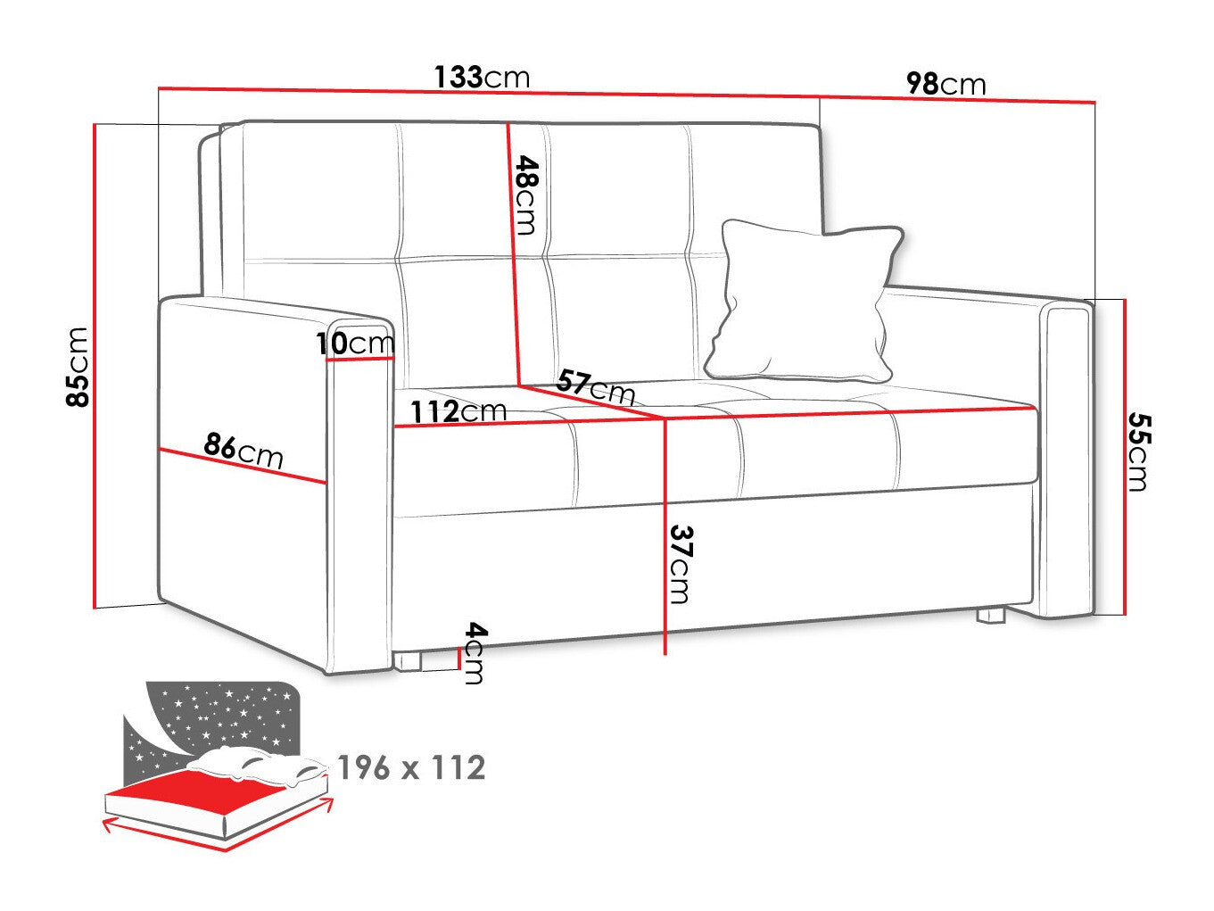 Sovesofa Columbus 105