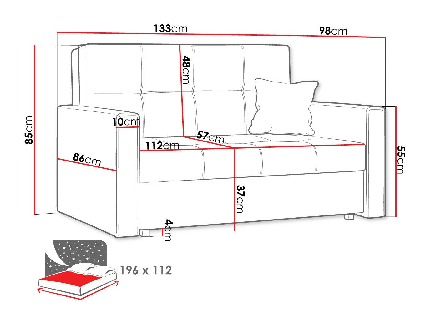 Sovesofa Columbus 105