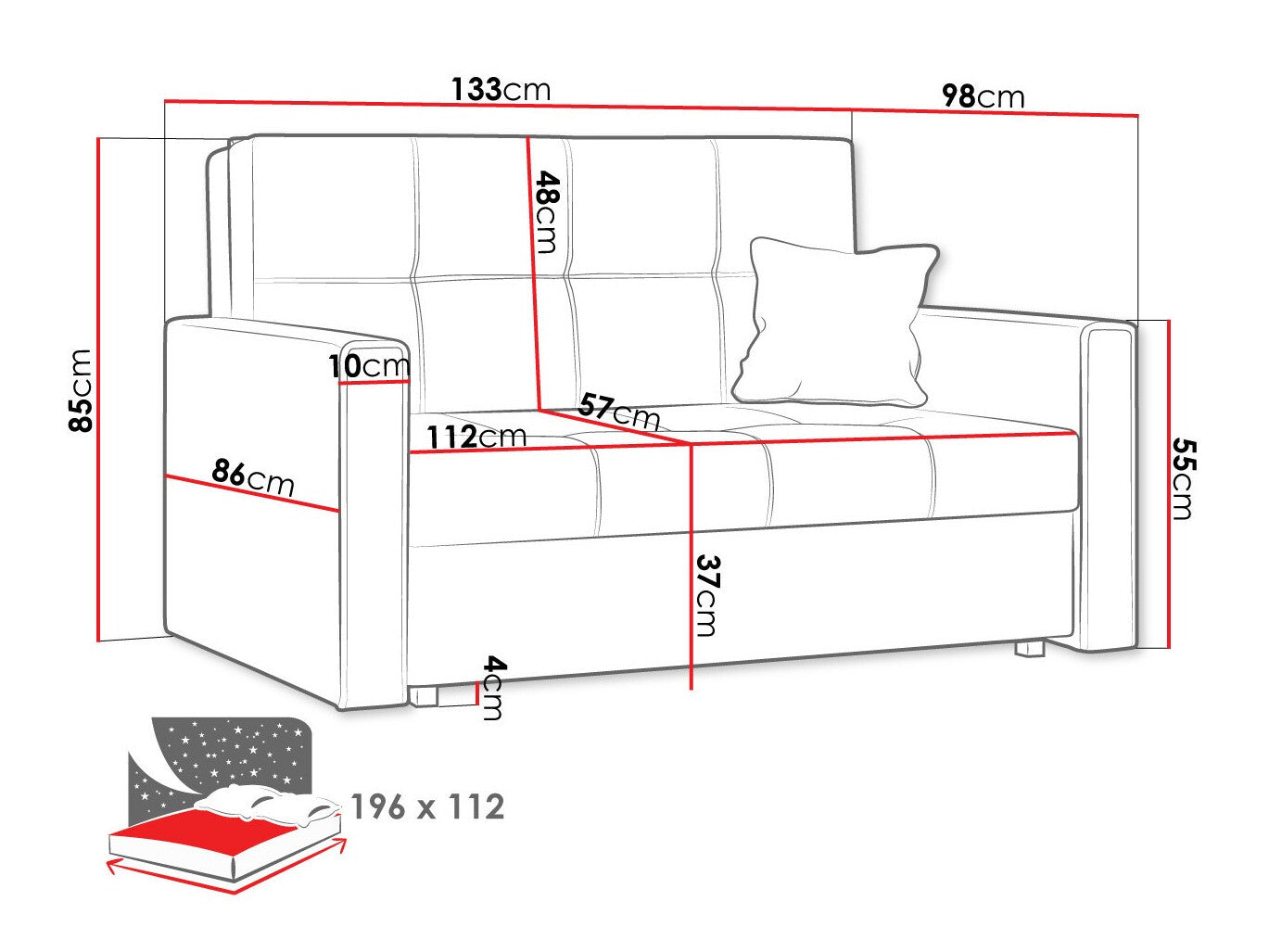 Sovesofa Columbus 105