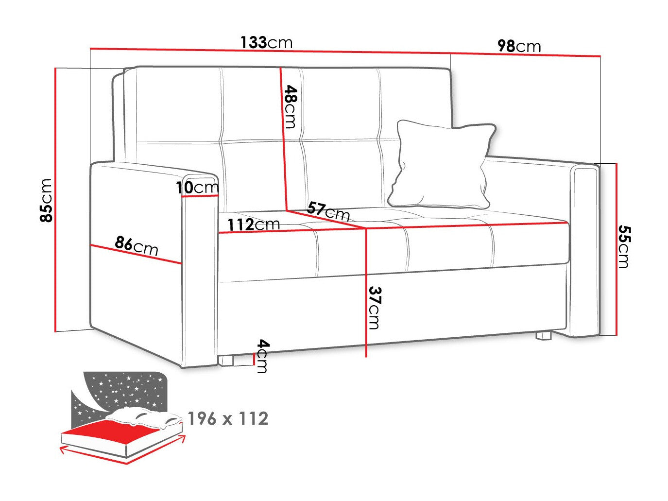 Sovesofa Columbus 105