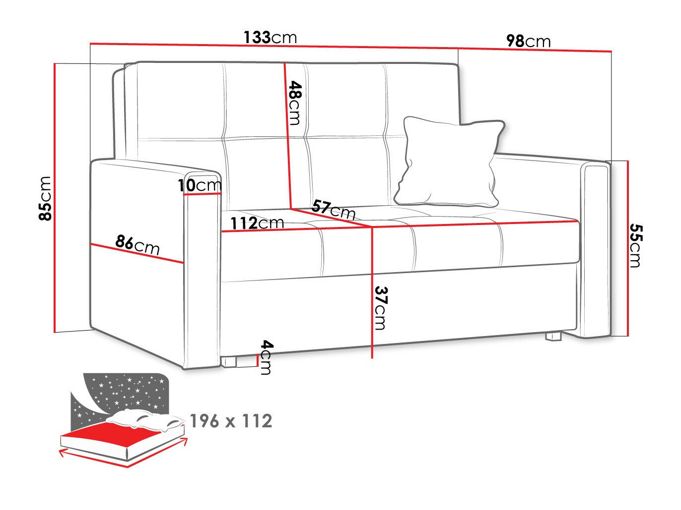 Sovesofa Columbus 105