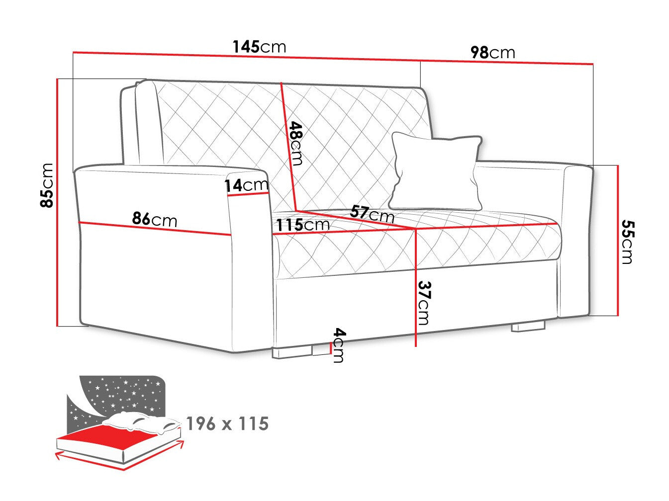Sovesofa Columbus 146