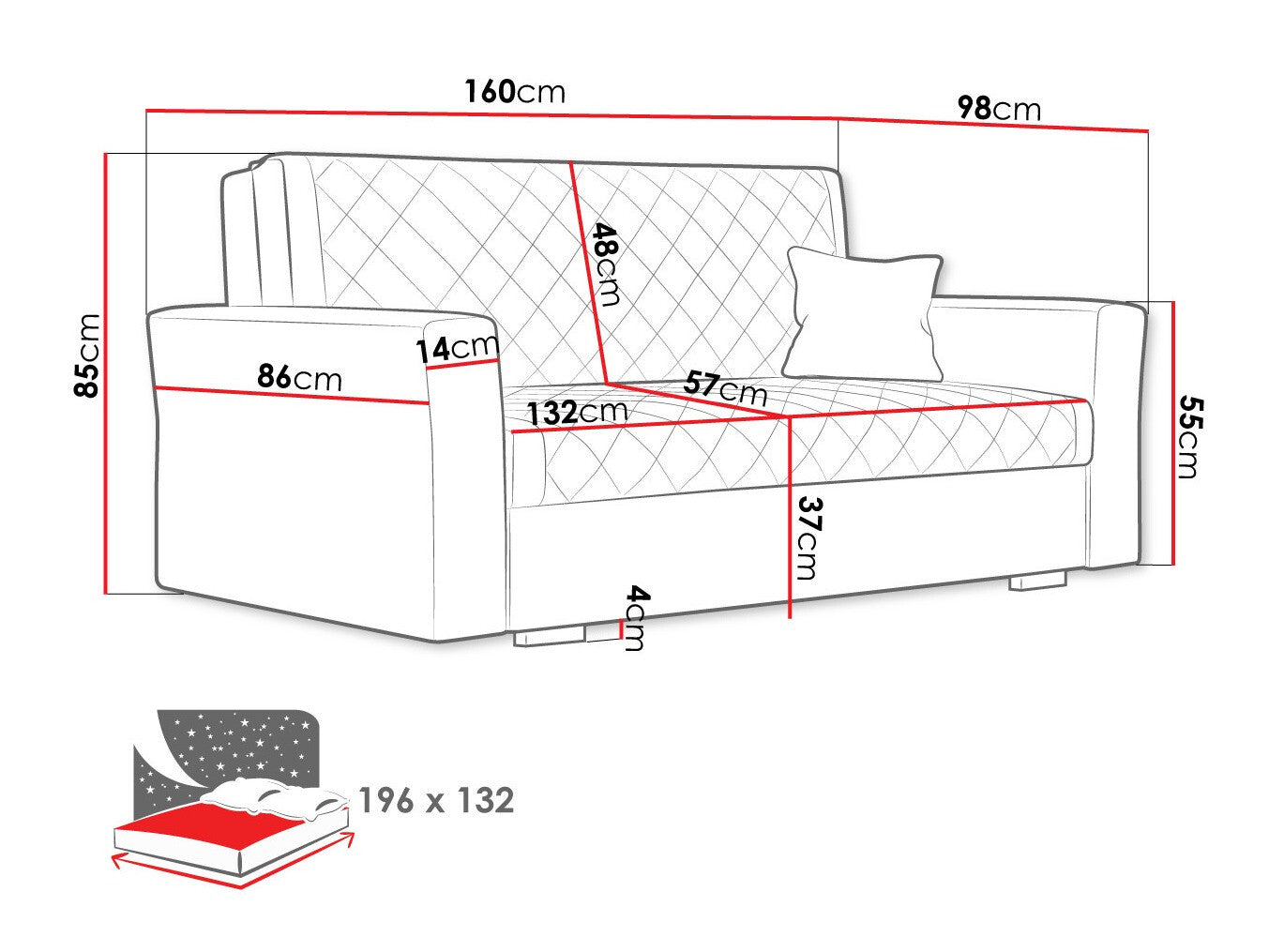Sovesofa Columbus 147
