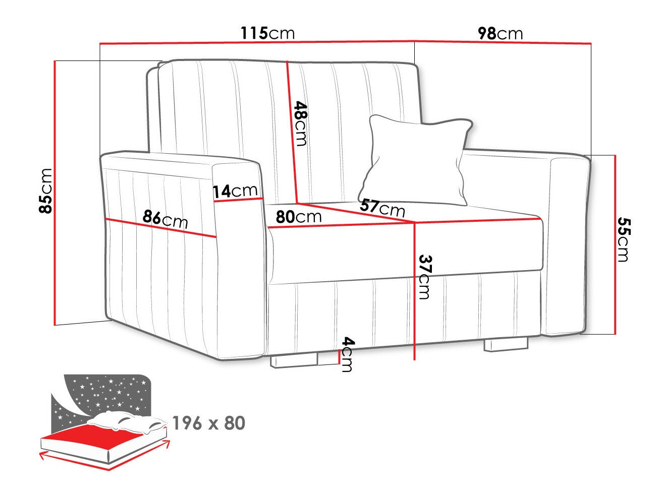 Lænestol Columbus 135