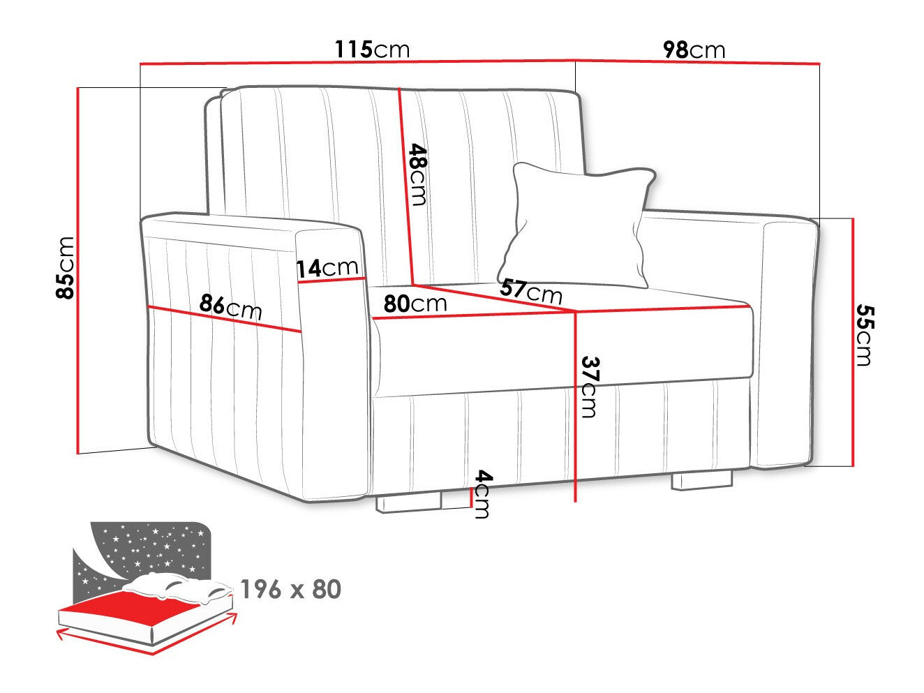 Lænestol Columbus 135