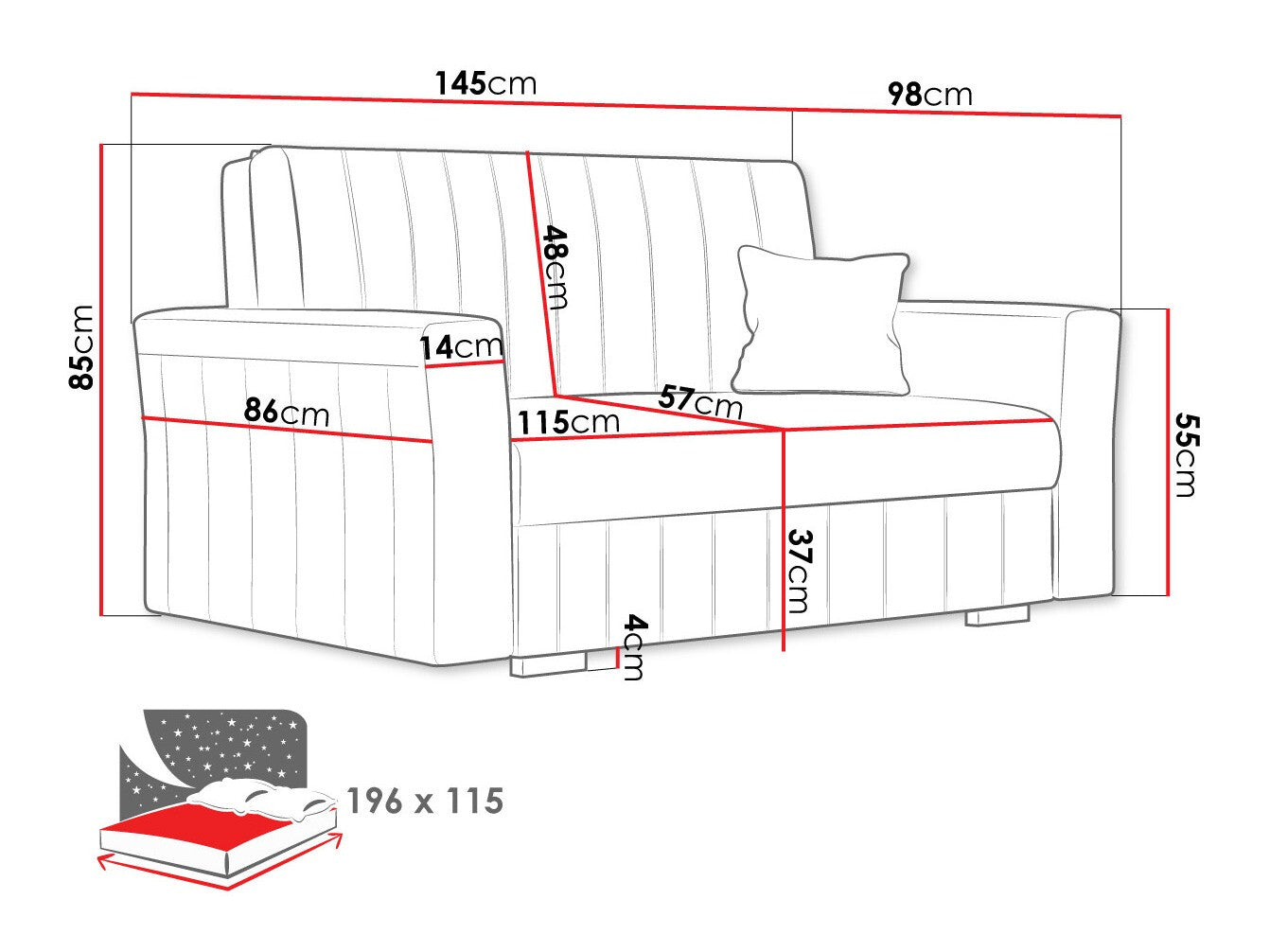 Sovesofa Columbus 136