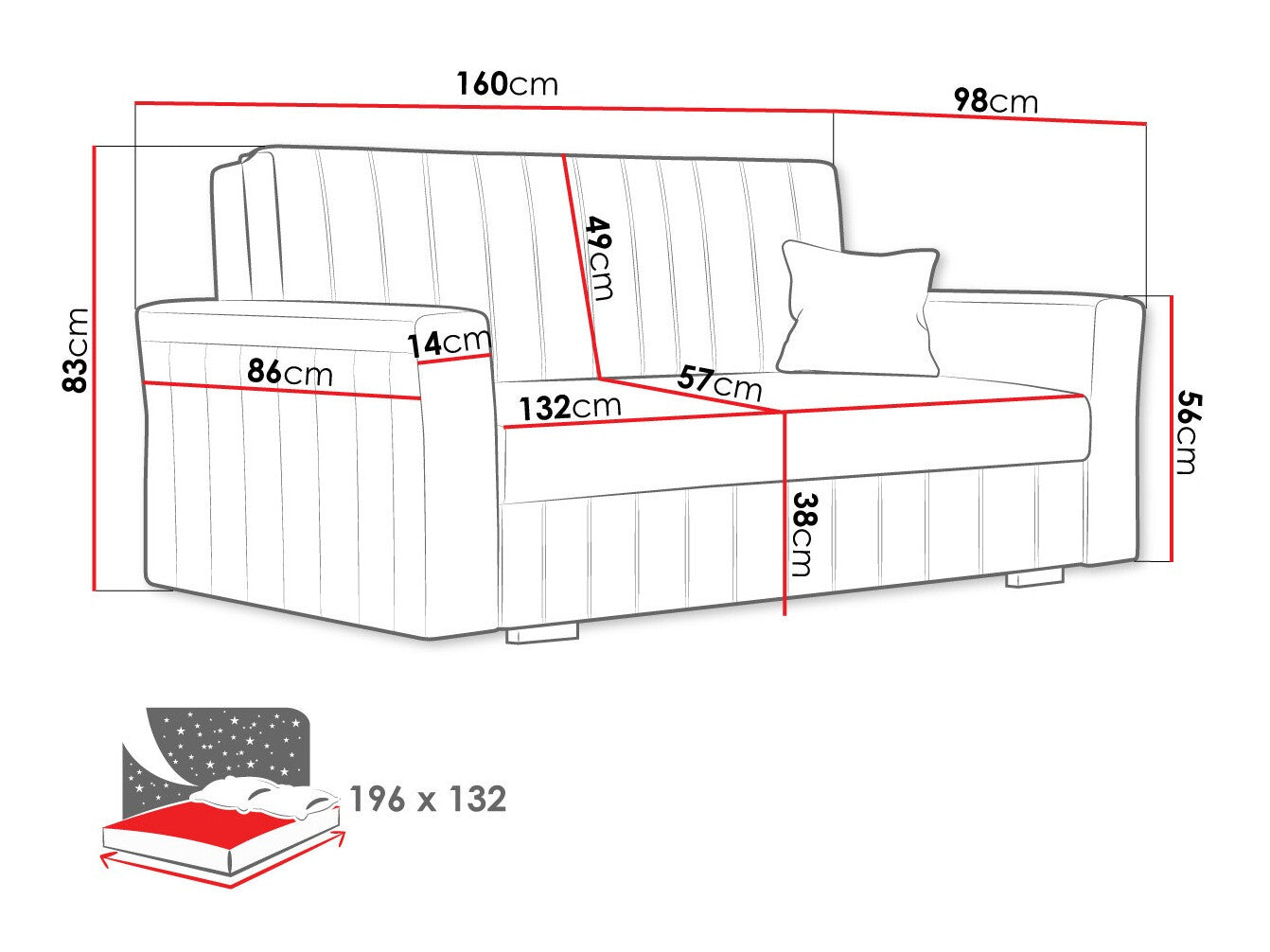 Sovesofa Columbus 137
