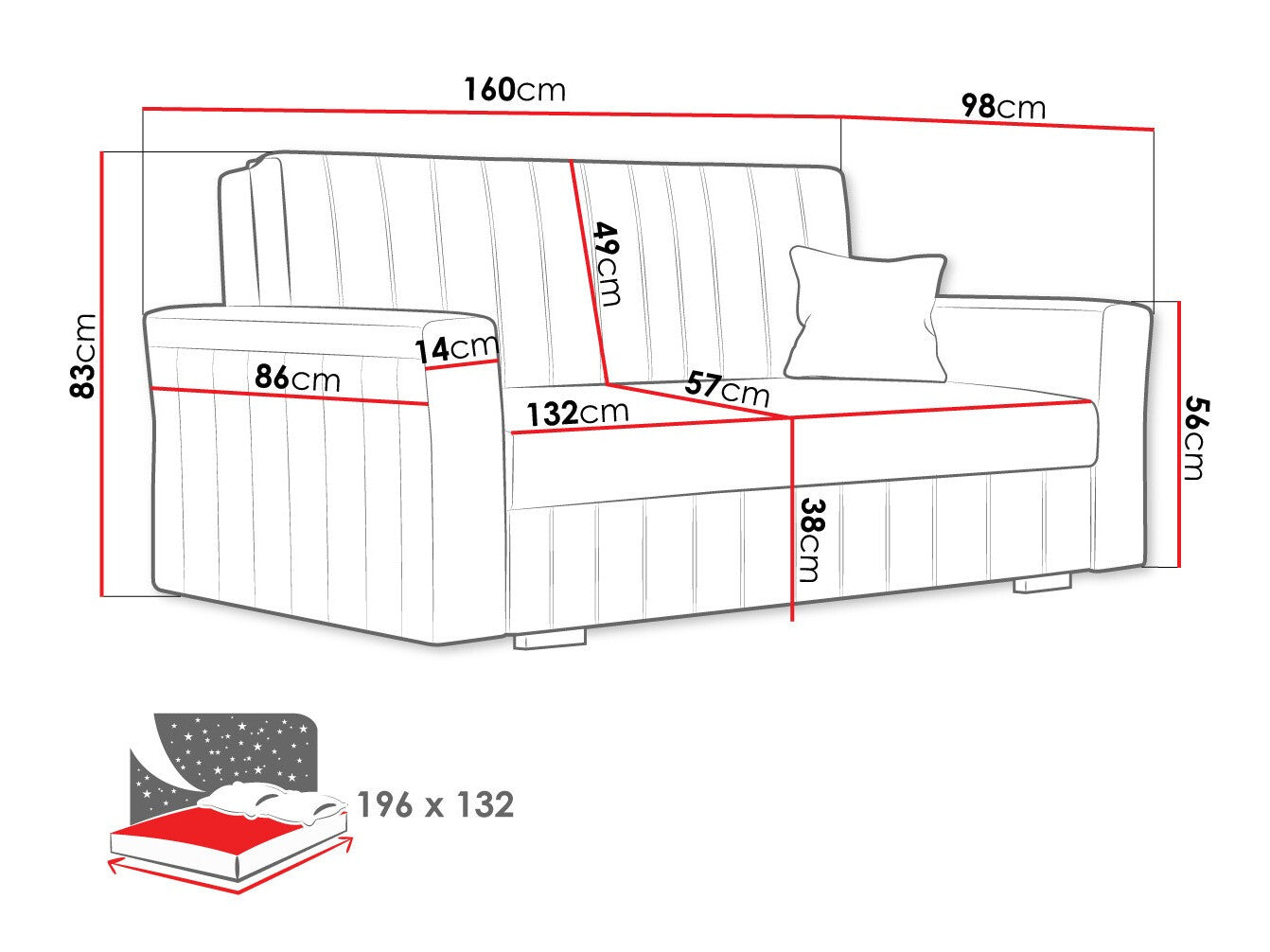 Sovesofa Columbus 137