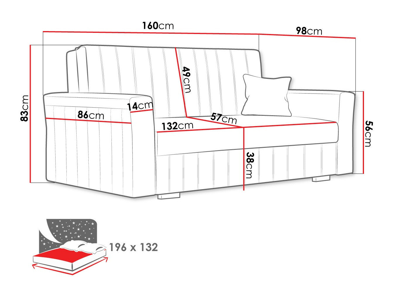 Sovesofa Columbus 137