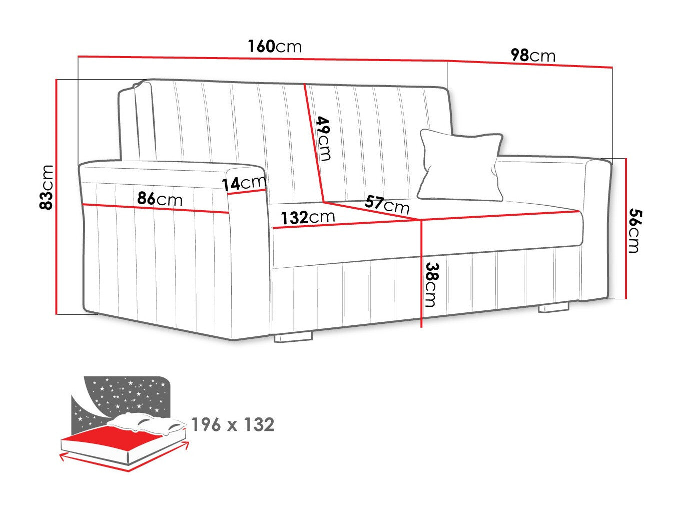 Sovesofa Columbus 137