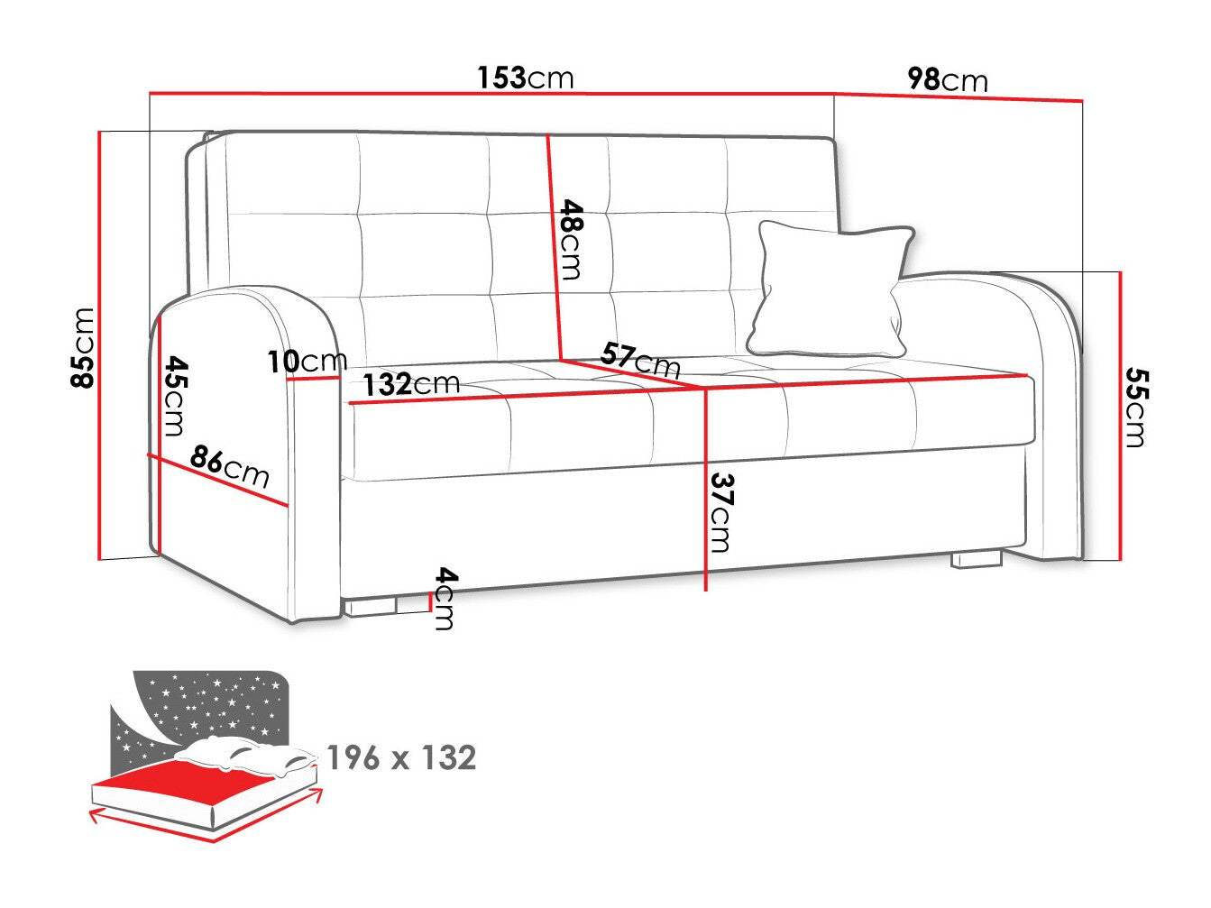 Sovesofa Columbus 116