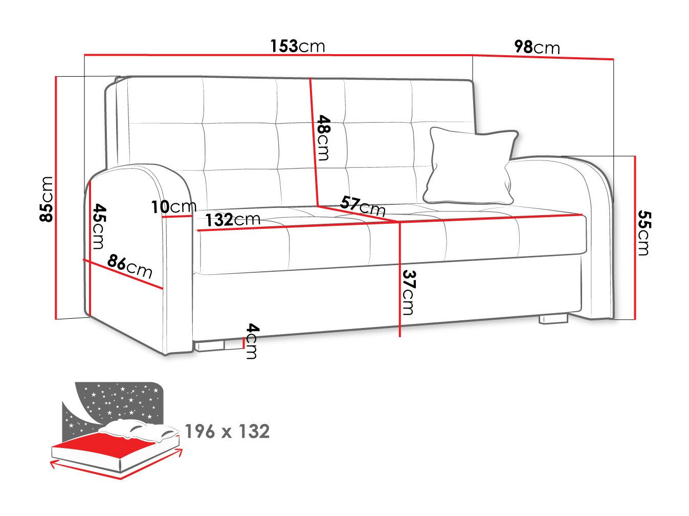 Sovesofa Columbus 116