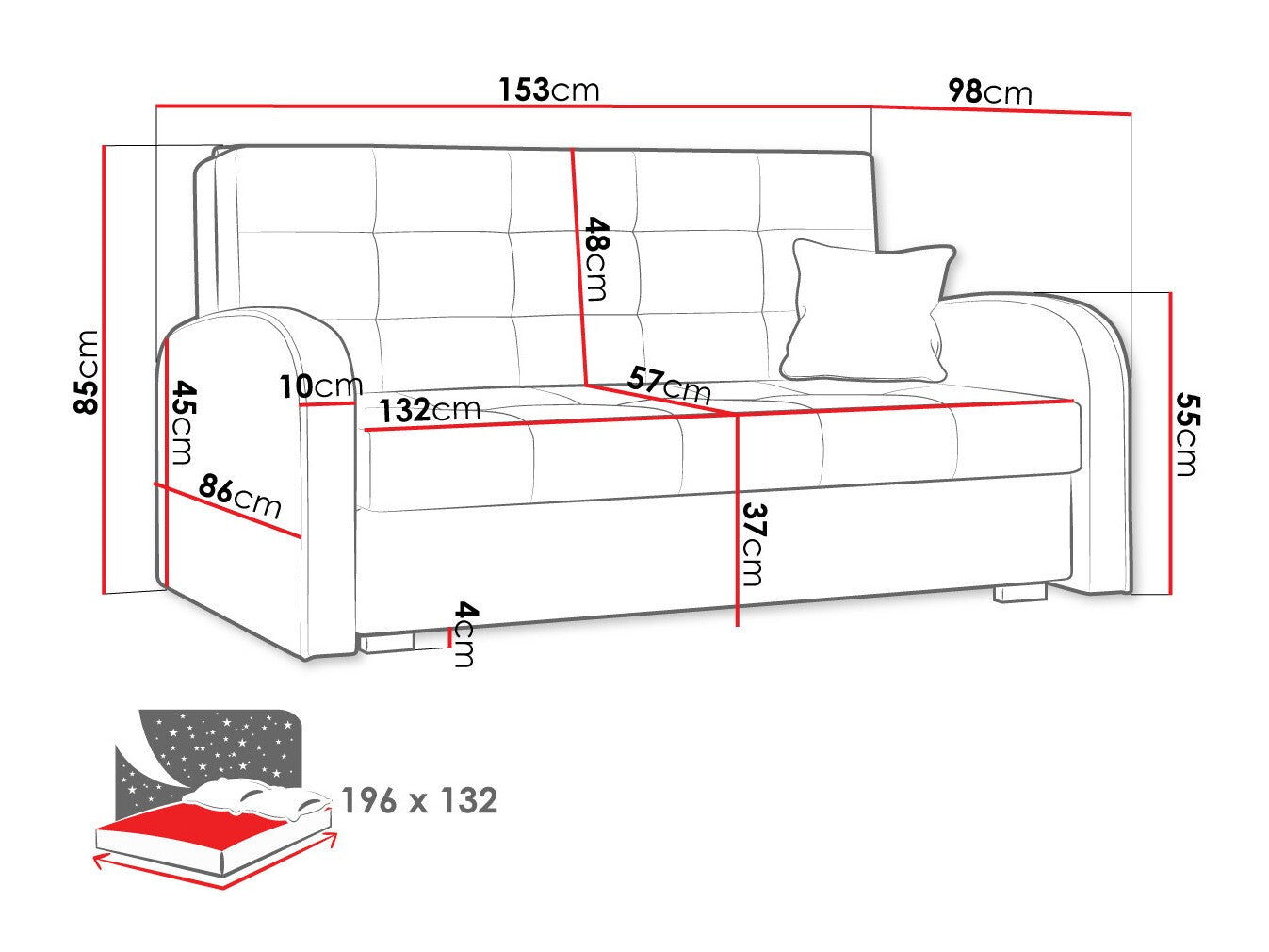 Sovesofa Columbus 116