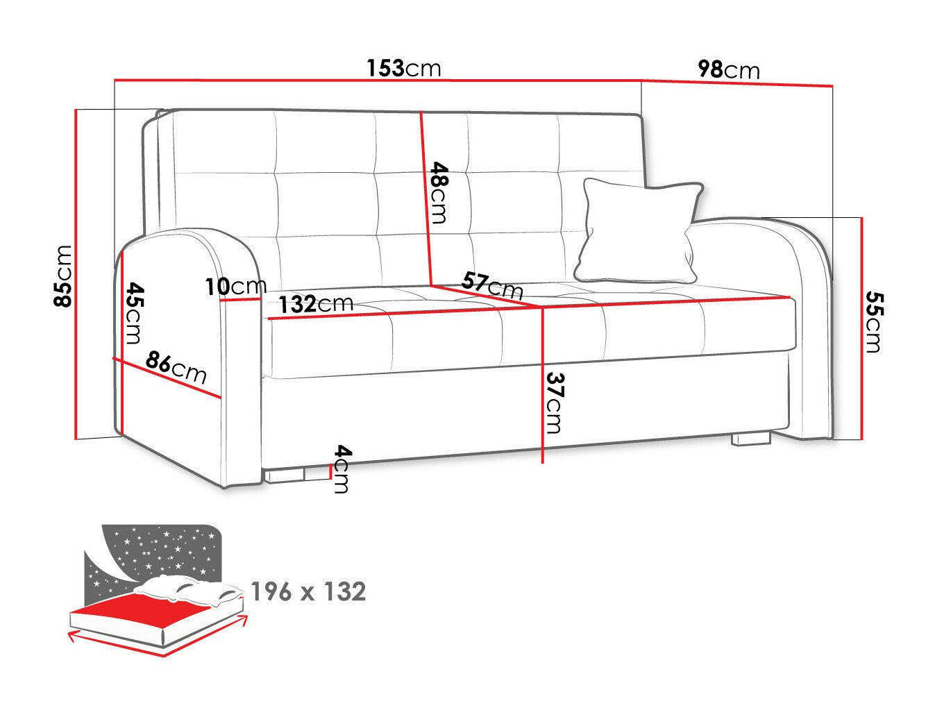 Sovesofa Columbus 116