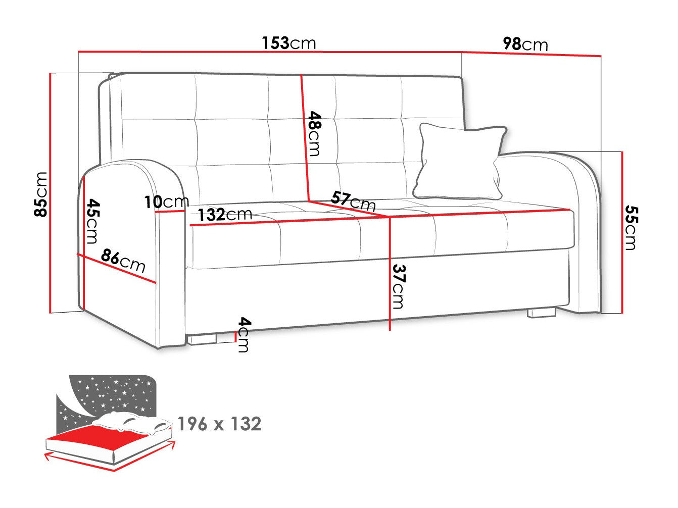 Sovesofa Columbus 116