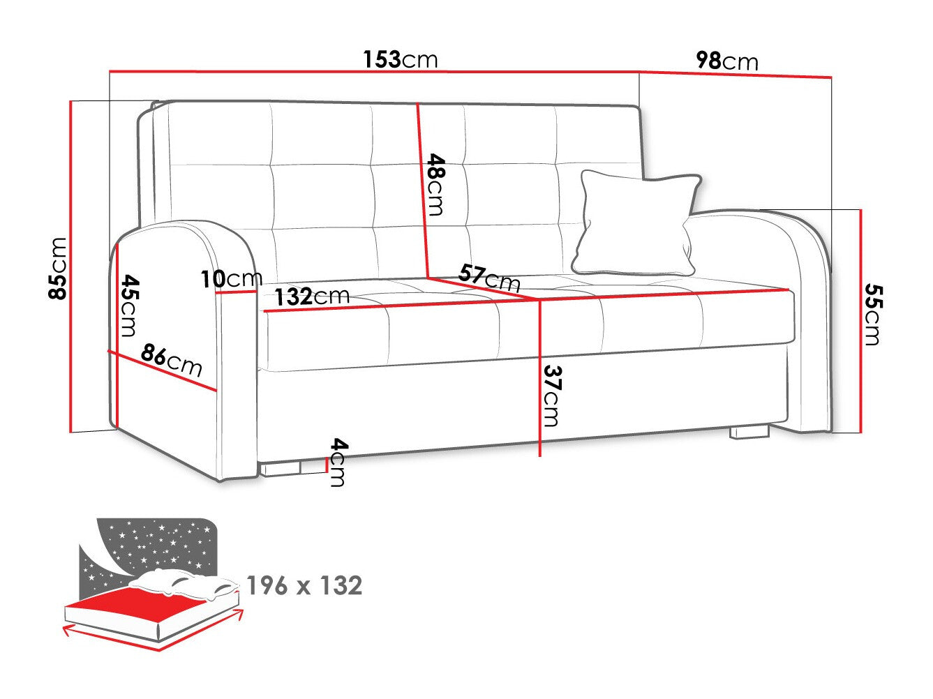 Sovesofa Columbus 116