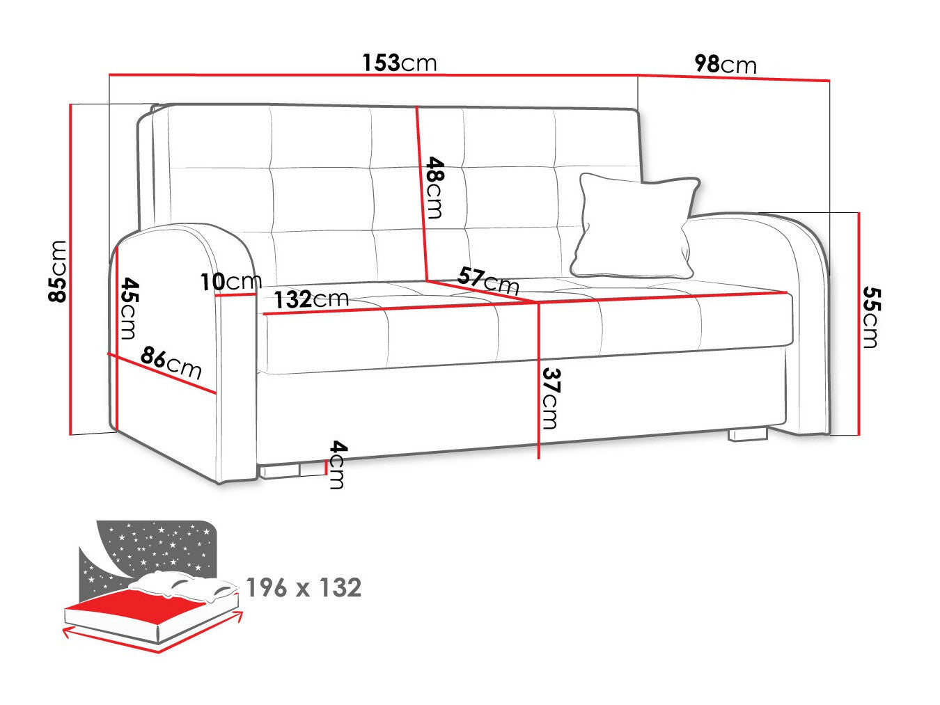Sovesofa Columbus 116
