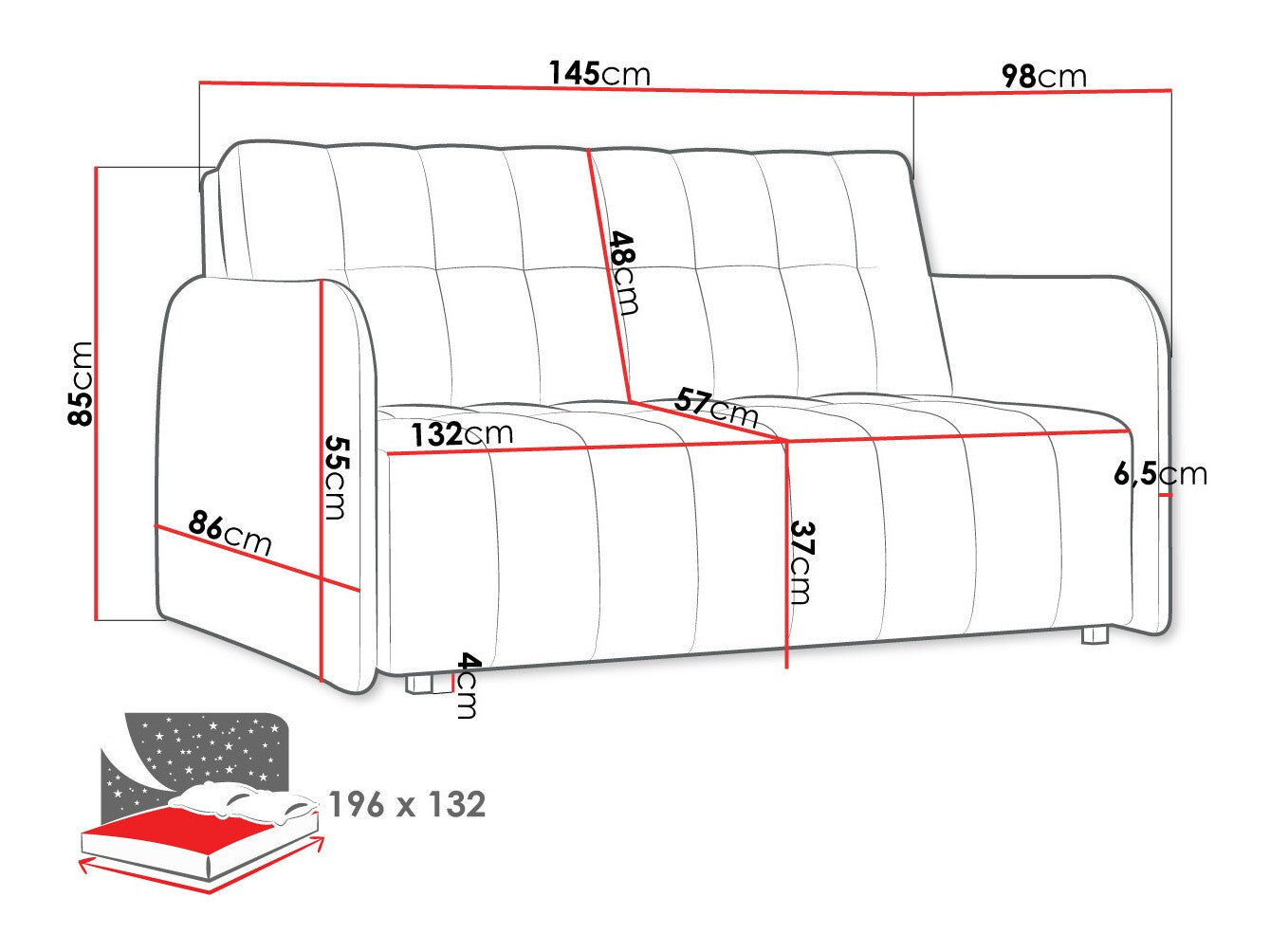 Sovesofa Columbus 178