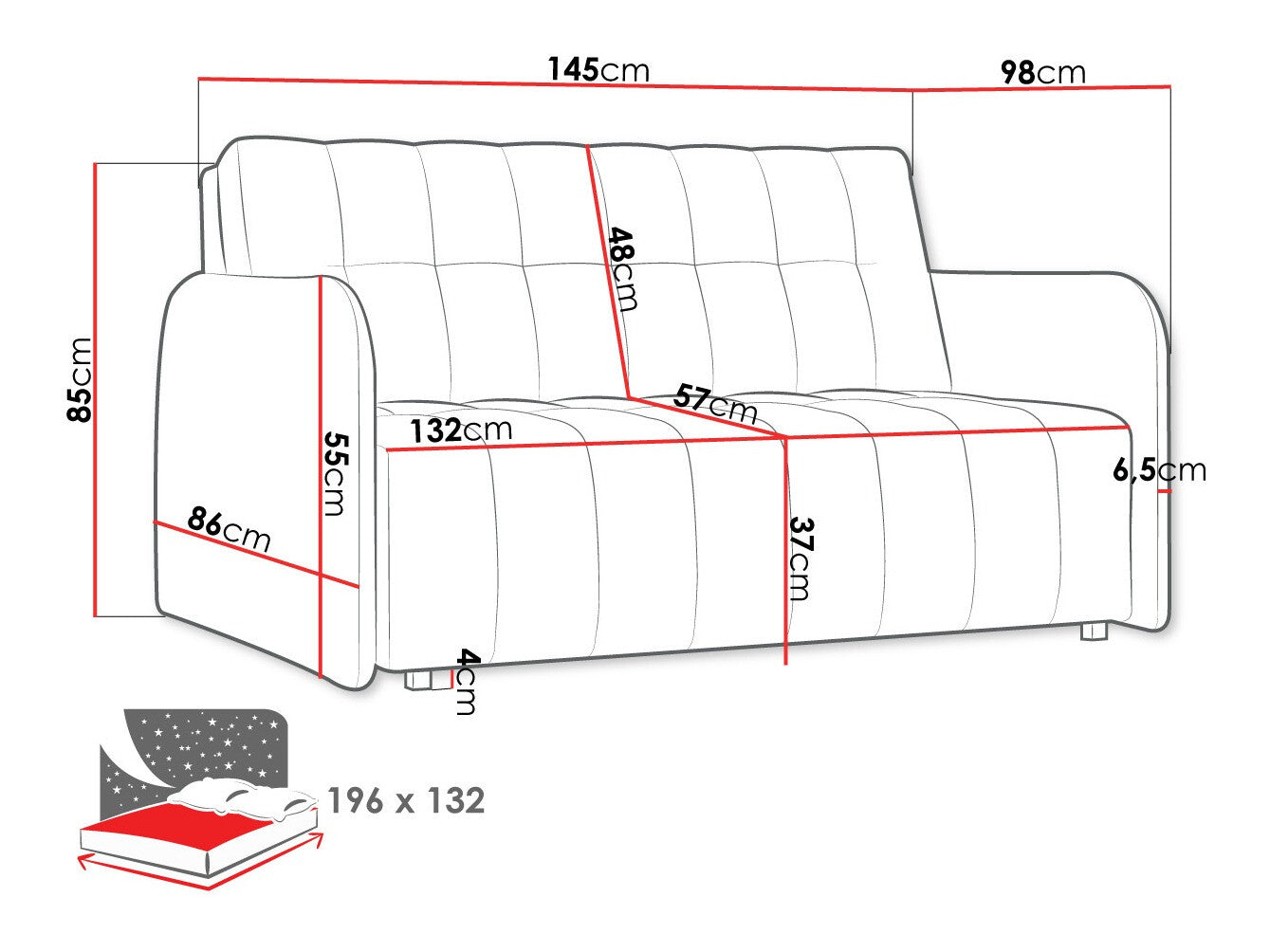 Sovesofa Columbus 178
