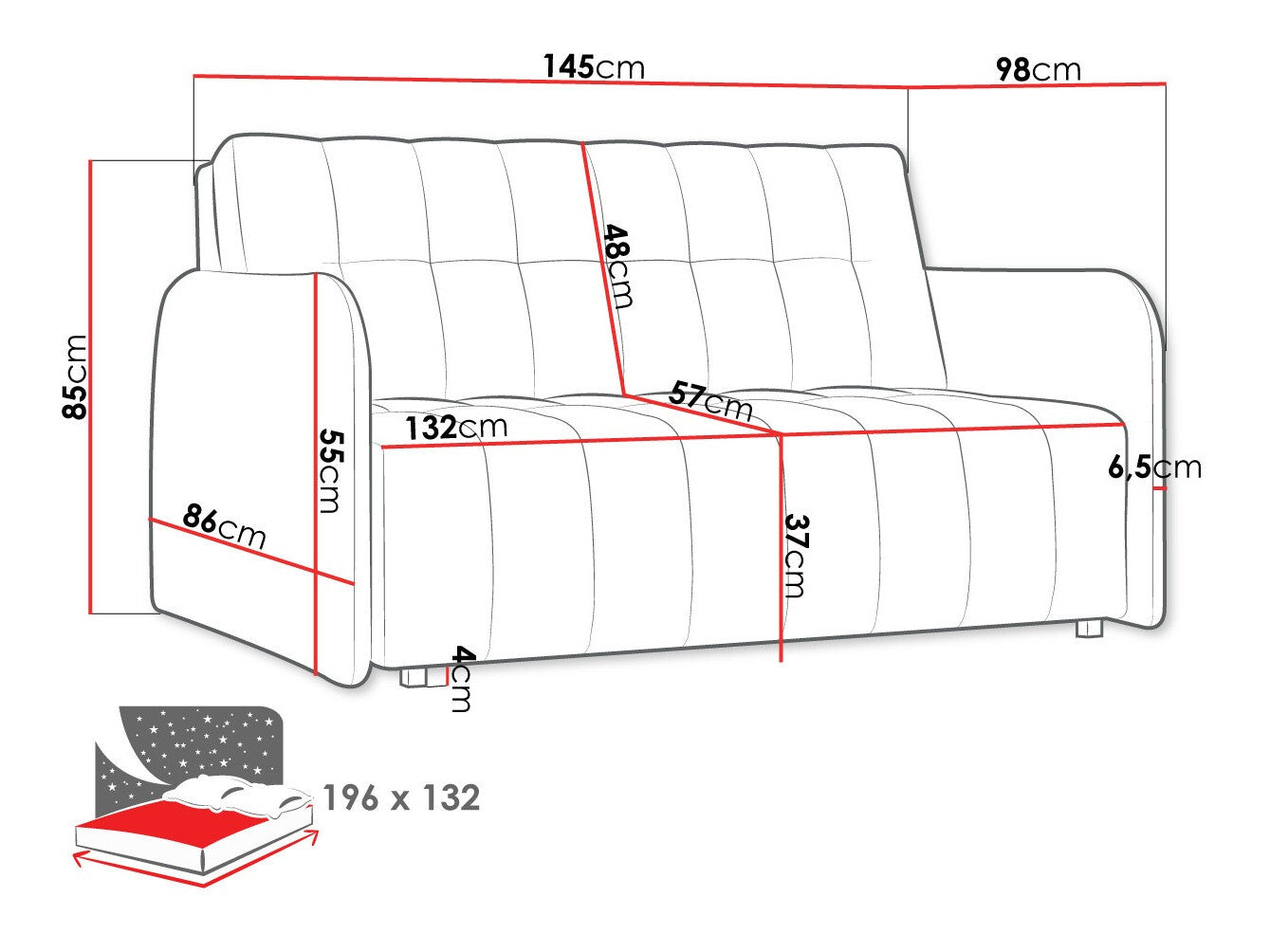Sovesofa Columbus 178