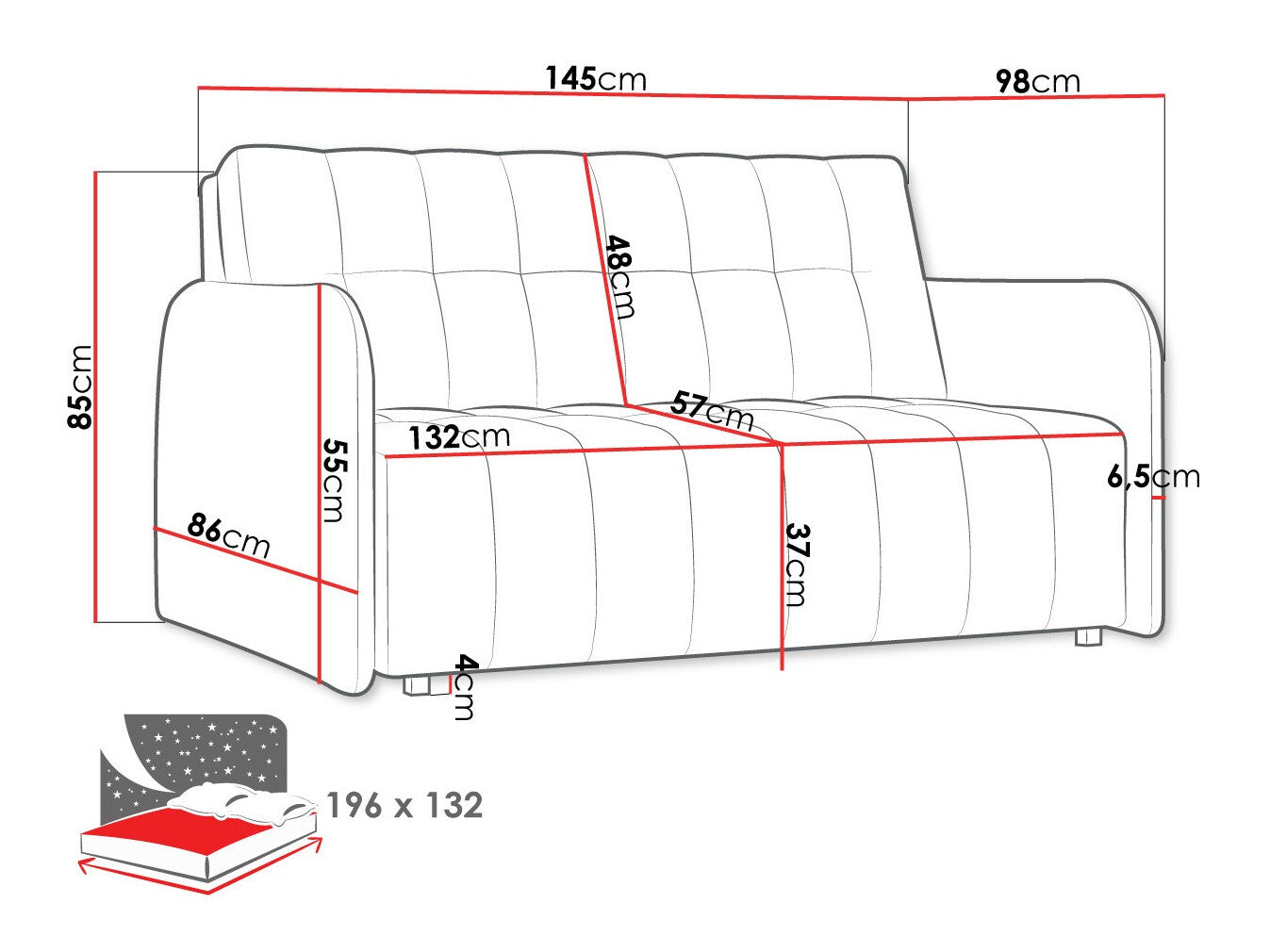Sovesofa Columbus 178