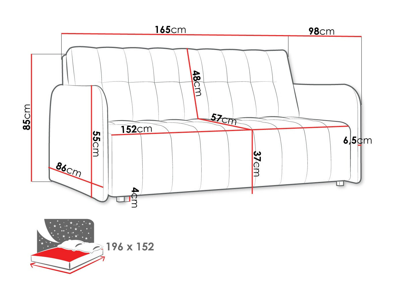 Sovesofa Columbus 179