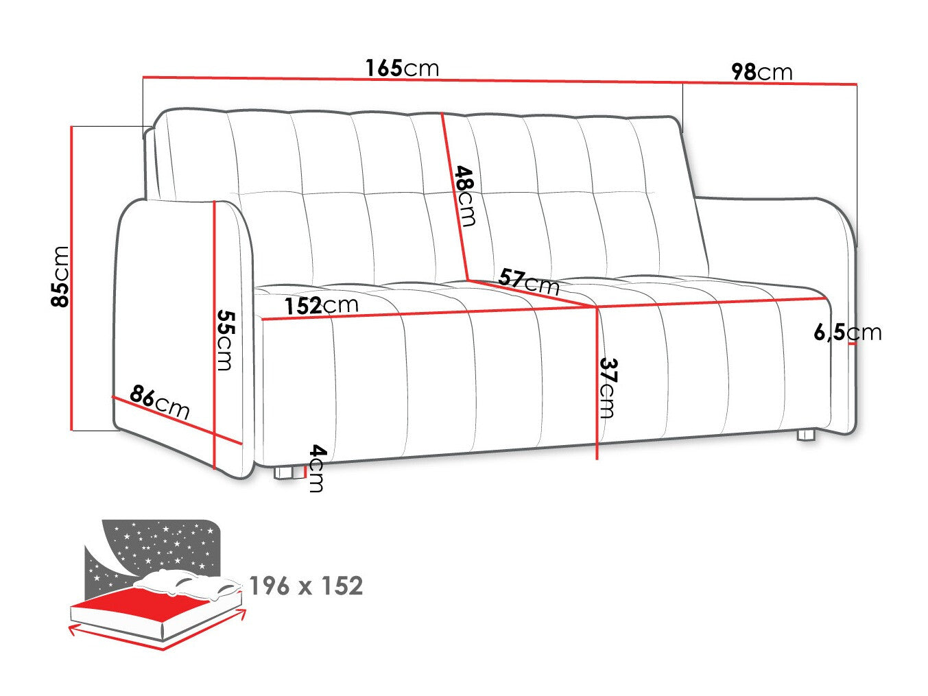Sovesofa Columbus 179