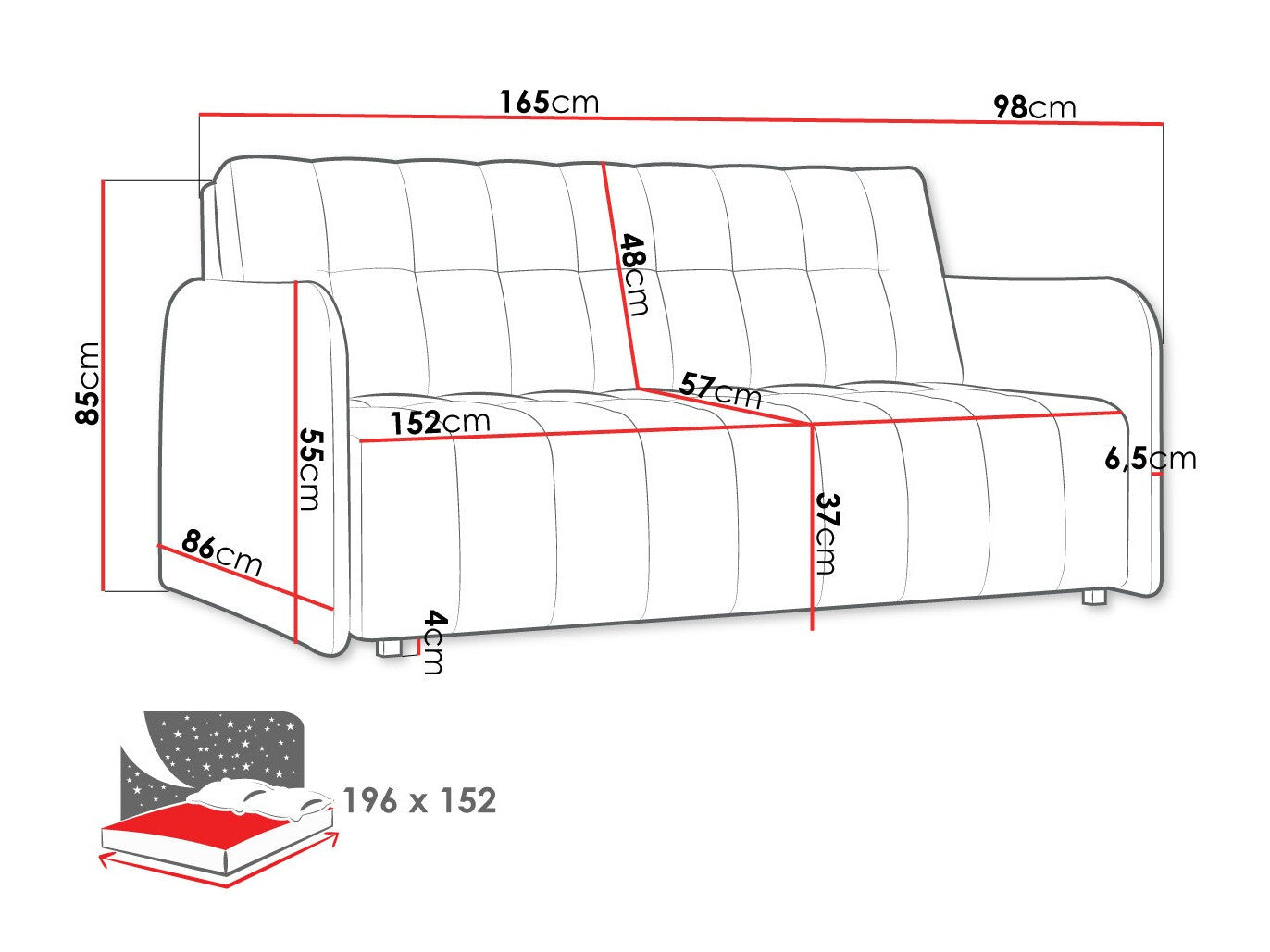 Sovesofa Columbus 179