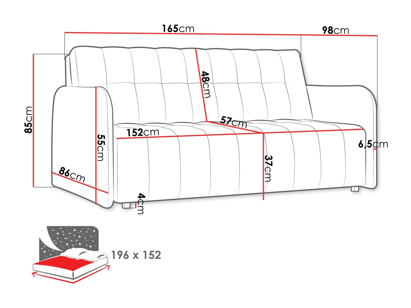 Sovesofa Columbus 179