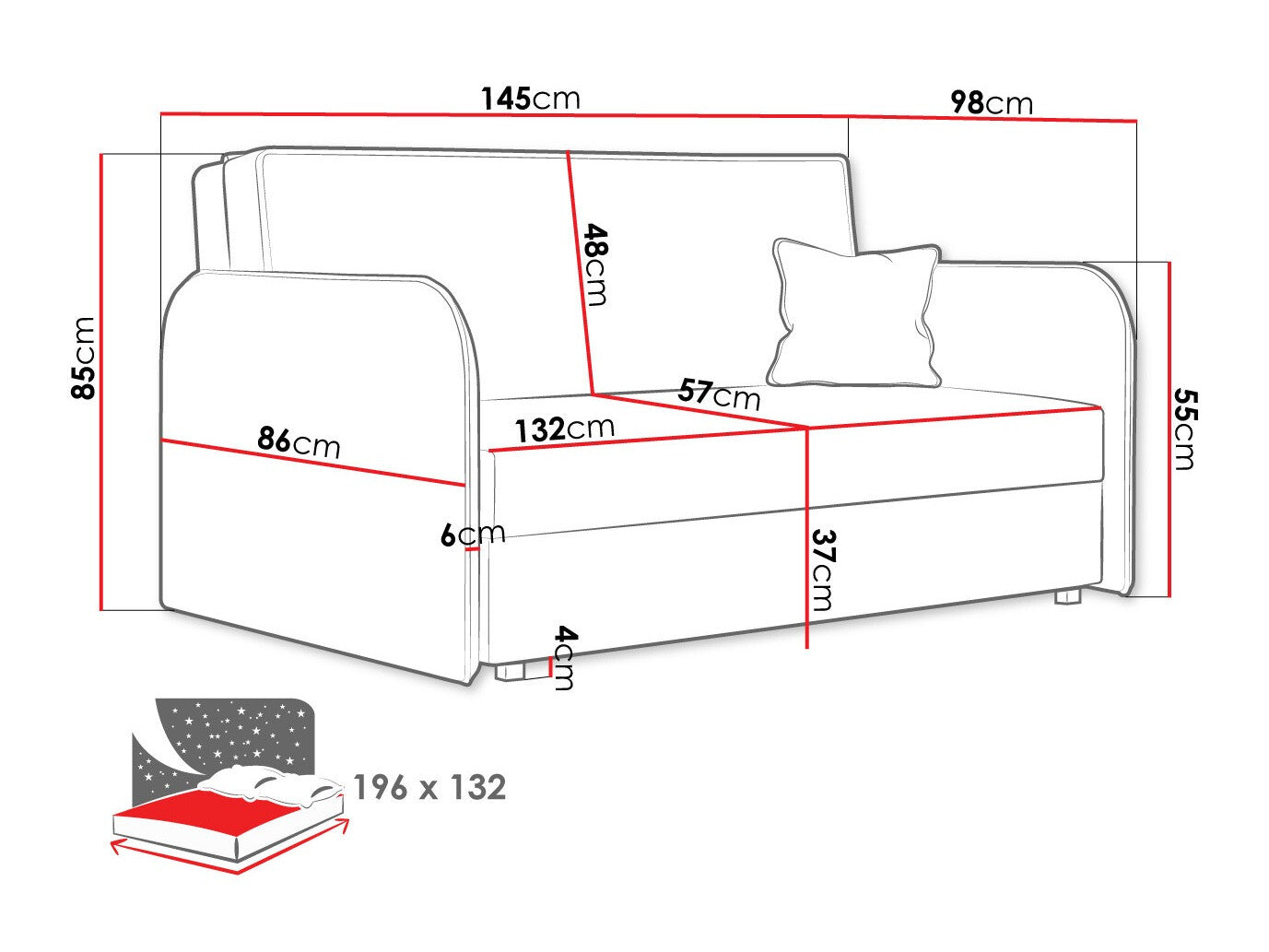 Sovesofa Columbus 123