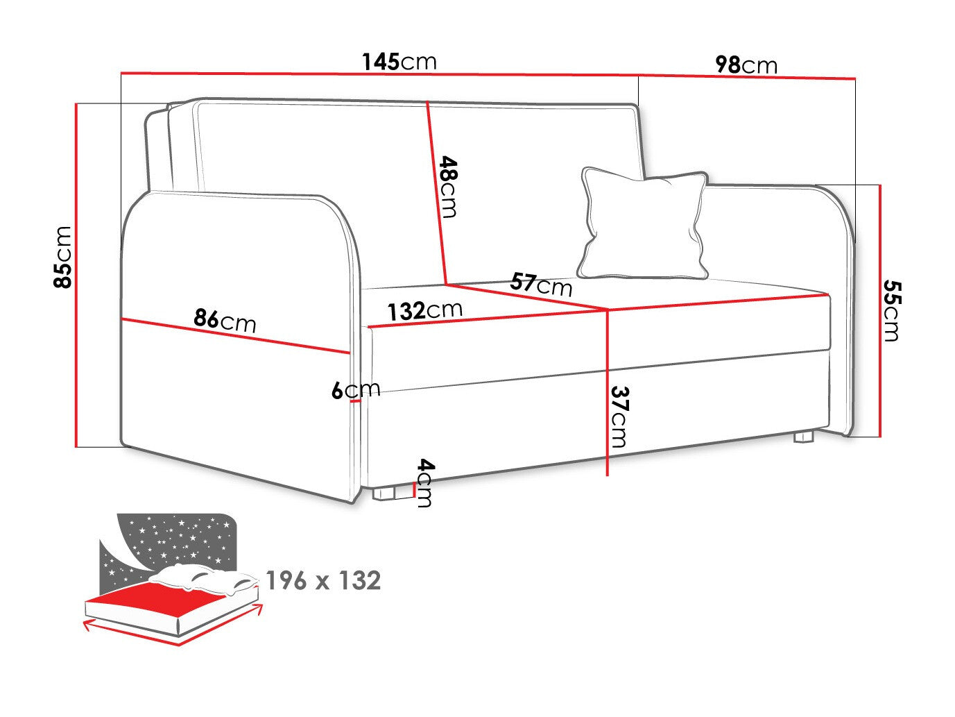 Sovesofa Columbus 123