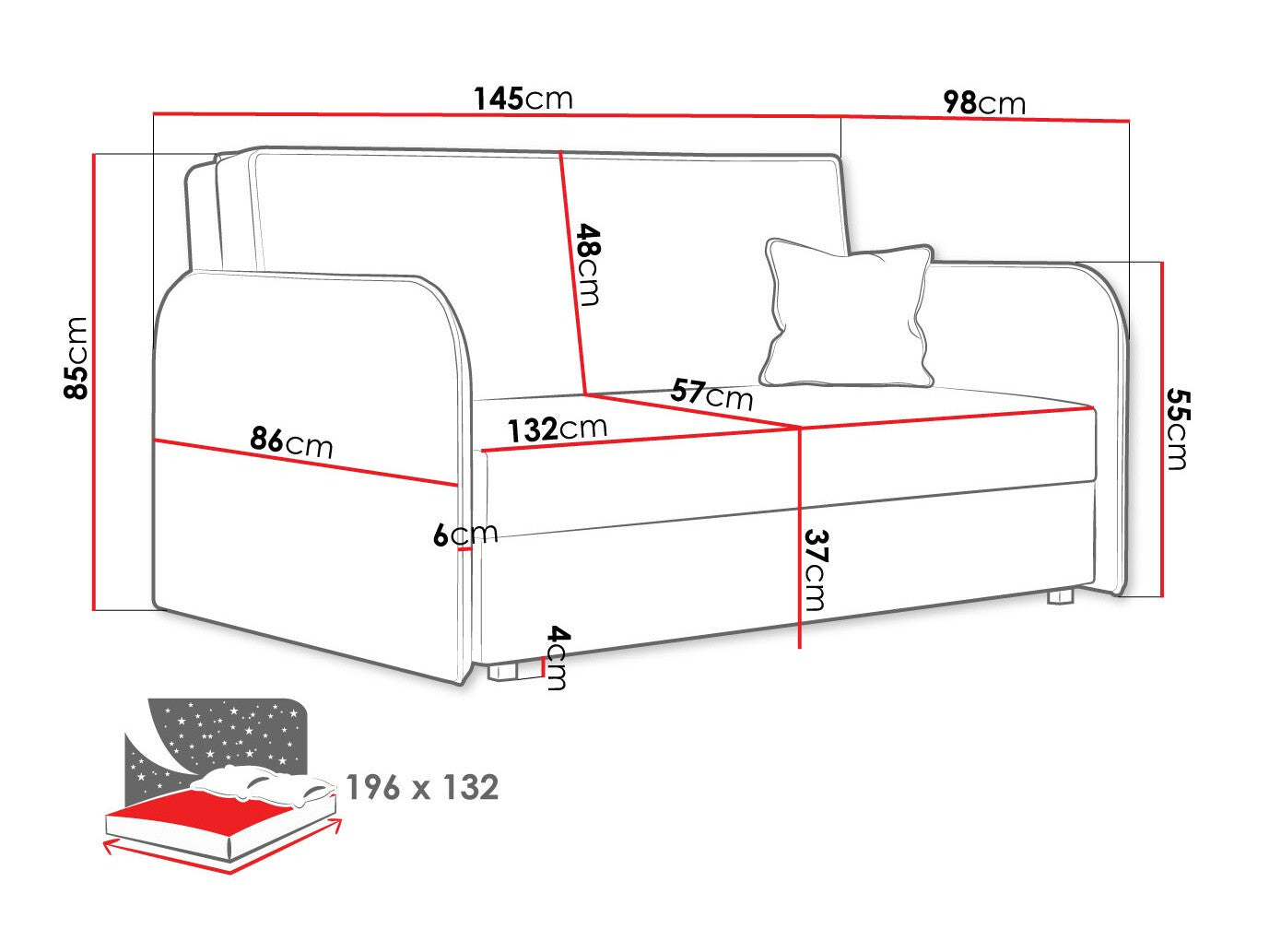 Sovesofa Columbus 123