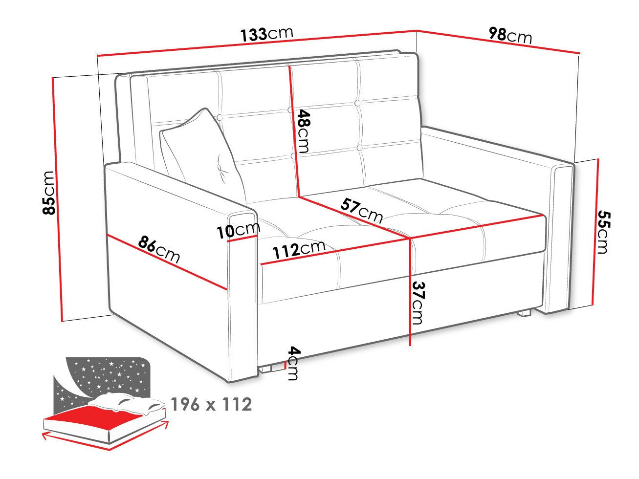 Sovesofa Columbus 100