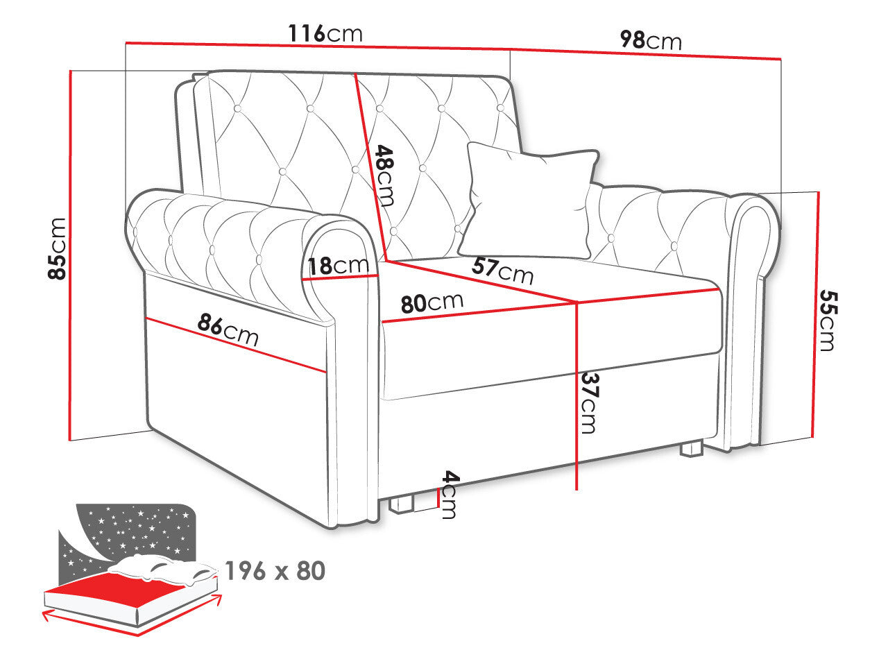Lænestol Columbus 200