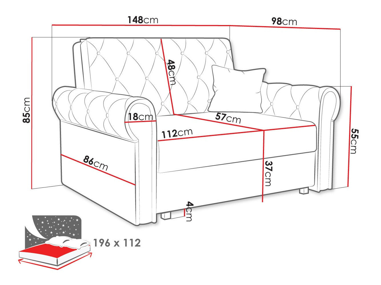 Sovesofa Columbus 199