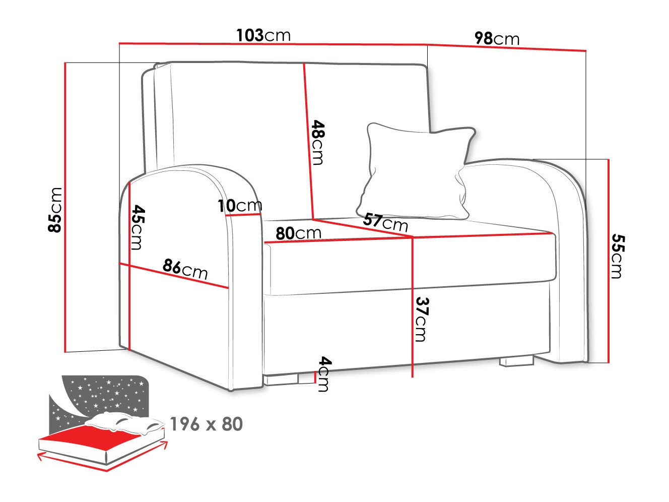 Lænestol Columbus 160