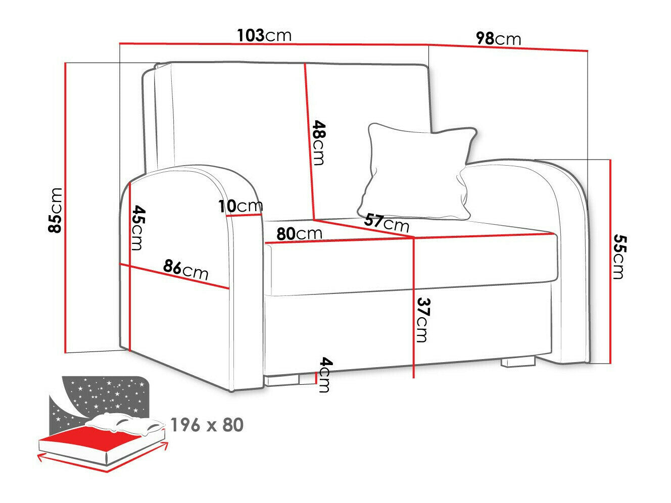 Lænestol Columbus 160