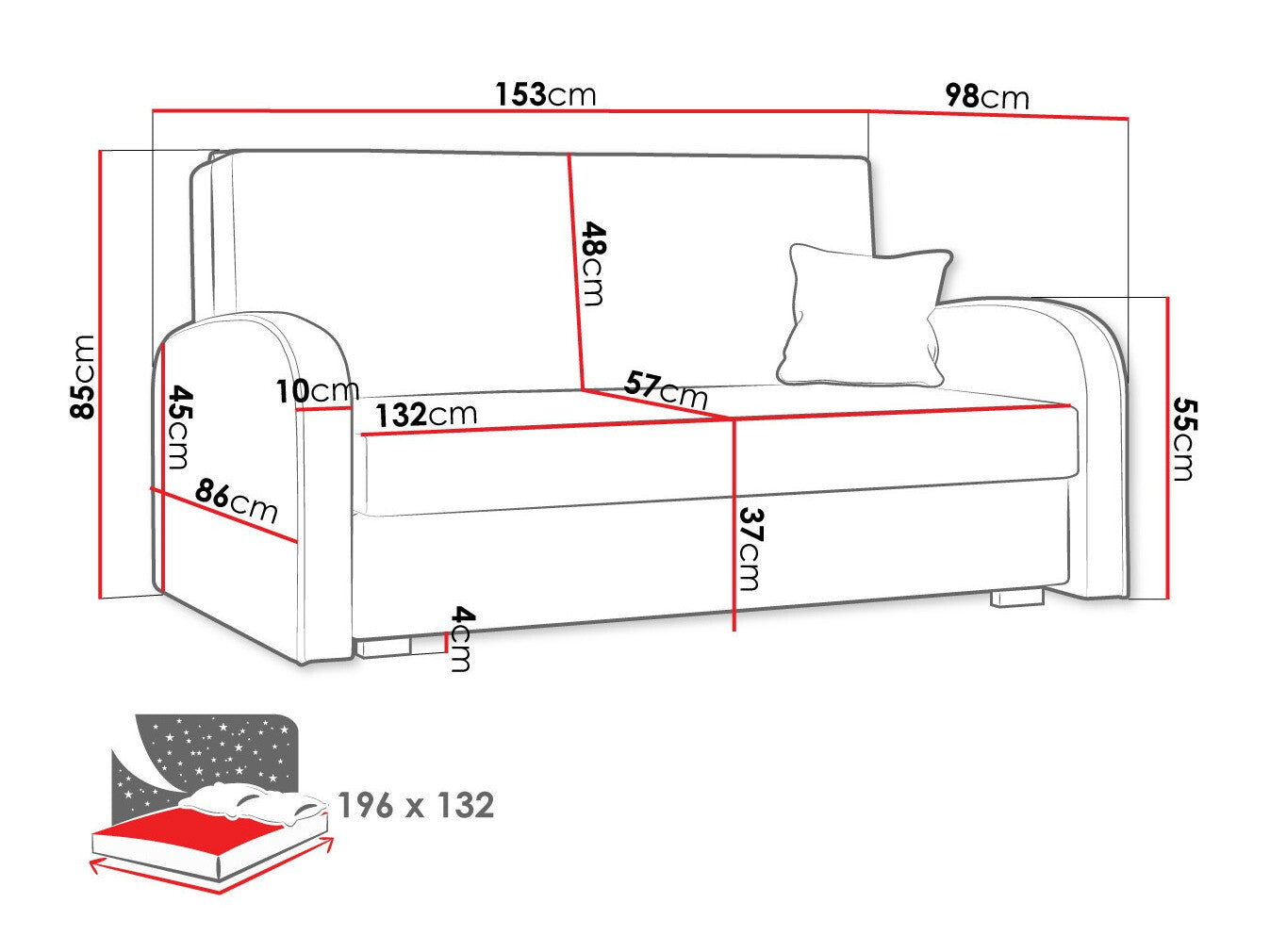 Sovesofa Columbus 163