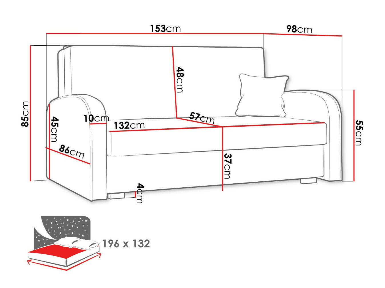 Sovesofa Columbus 163