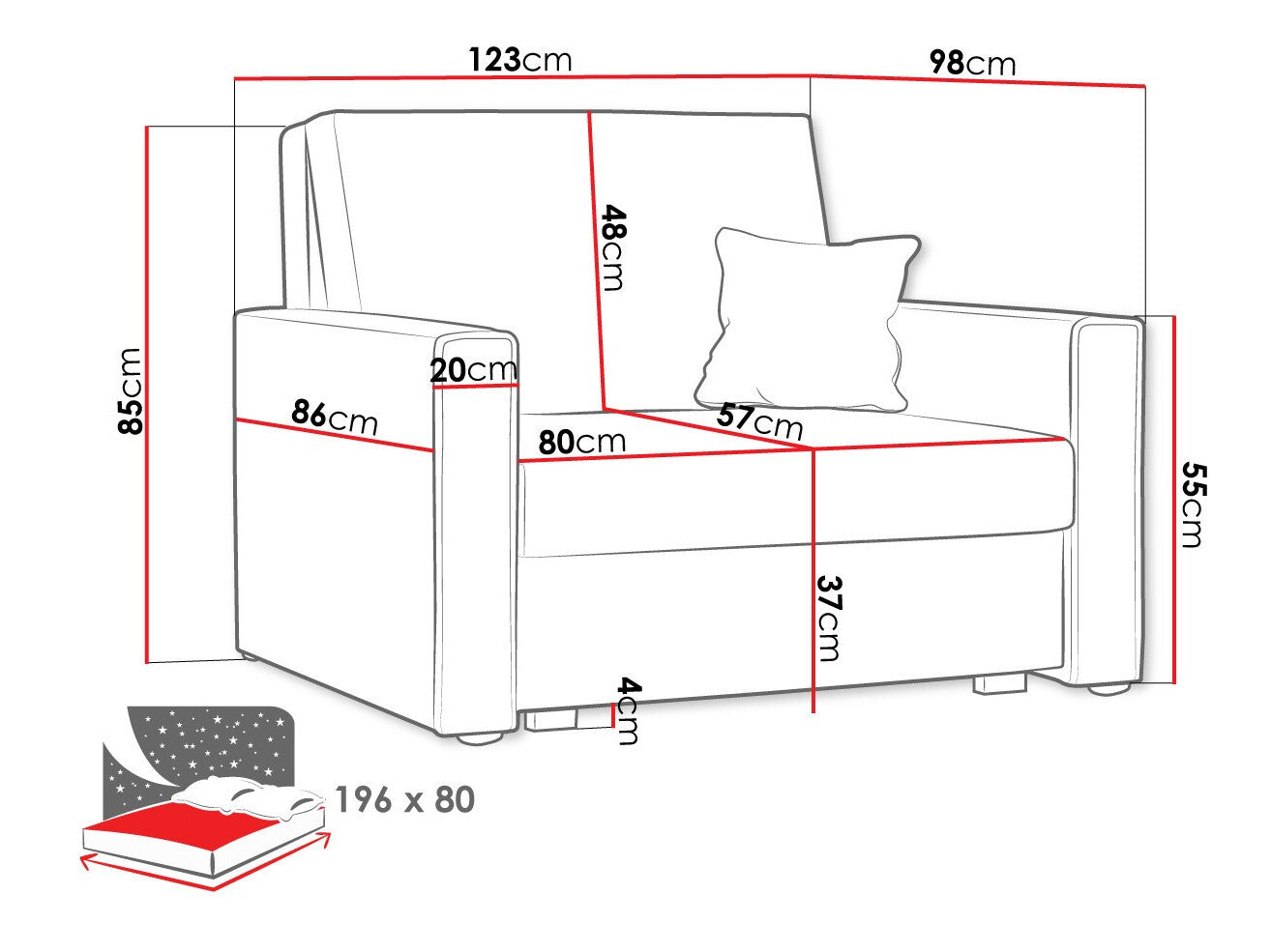 Lænestol Columbus 180