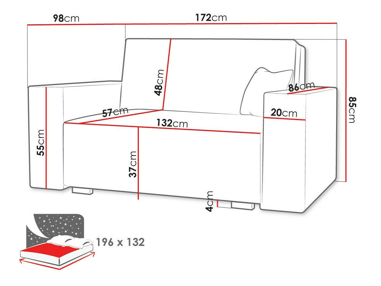 Sovesofa Columbus 193