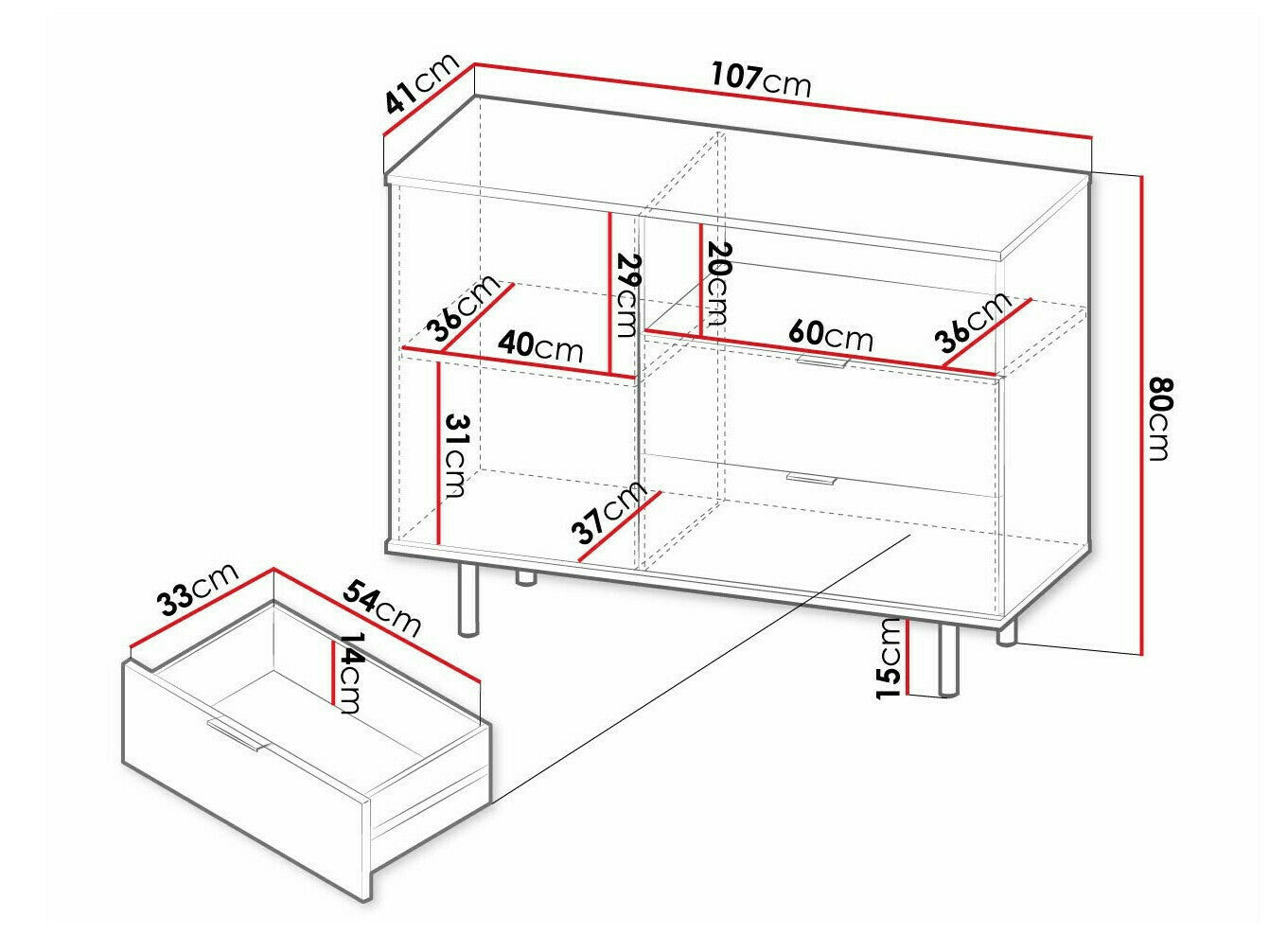 Chest of drawers Providence U100