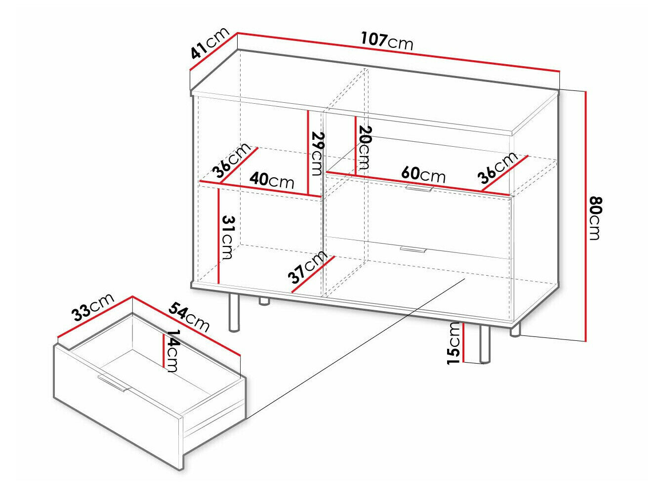 Chest of drawers Providence U100
