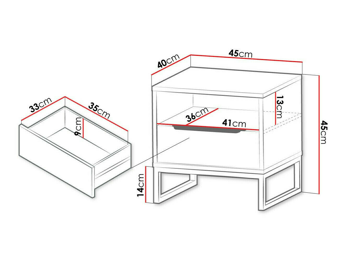 Sengebord Romcama 107